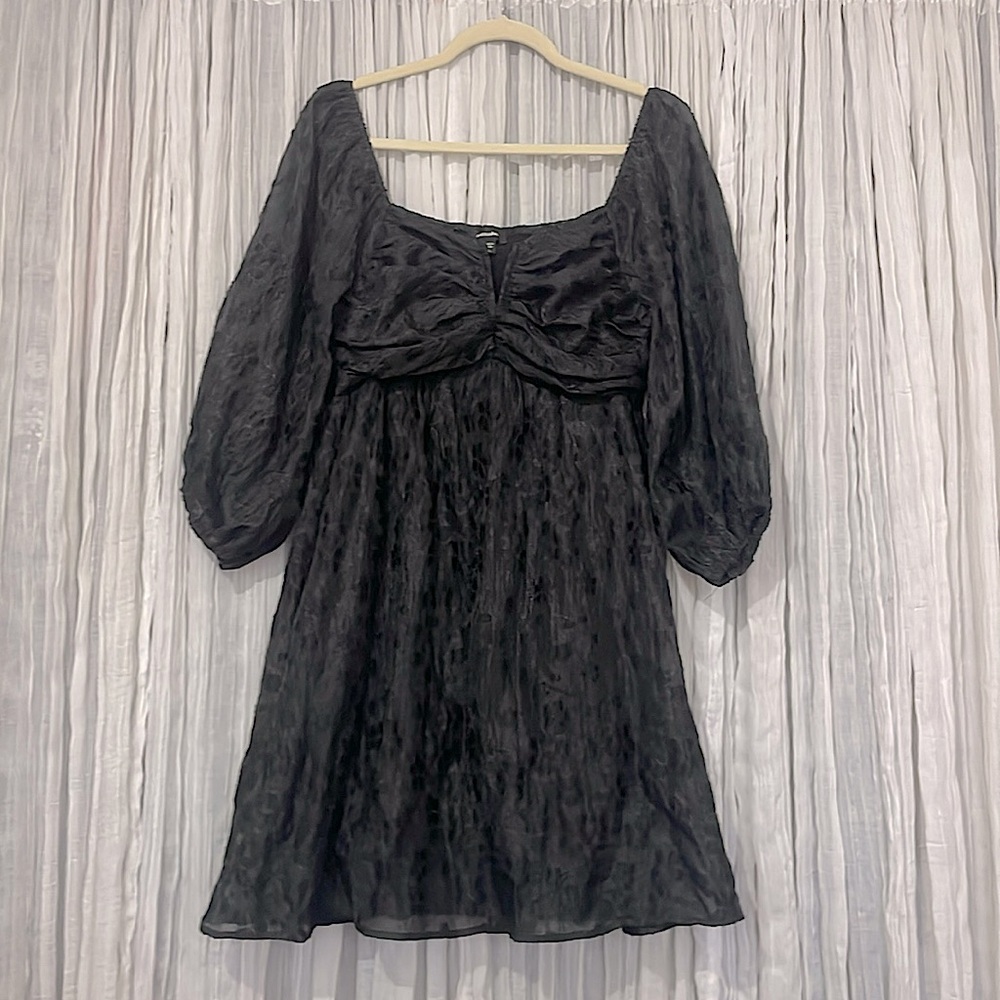 Black floral printed dress